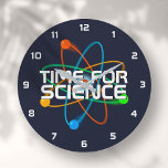 TIME FOR SCIENCE GROTE KLOK<br><div class="desc">TIME FOR SCIENCE CLOCK. Cool,  trendy and fun science inspirired clock designed as a gift for all scientists,  science teachers,  science studente,  in short any science geek in your life (and that includes you)! Designed by Science Geekness© at http://www.zazzle.com/sciencegeekness*</div>