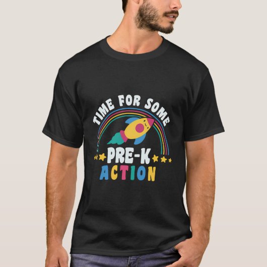 Time For Some Pre-K Action Back To School T-shirt (Voorkant)