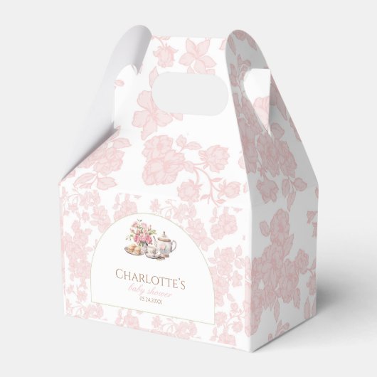 Time for Tea Baby Shower Elegant Tea Party Bedankdoosjes (Voorkant Zijde)