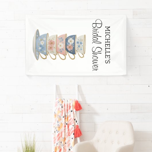 Time for Tea Bridal Shower Banner (Insitu)
