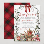 Time For Tea Bridal Shower Christmas Tea Party Kaart (Voorkant / Achterkant)