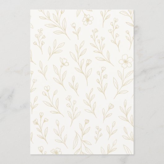 Time for Tea Bridal Shower Floral Wildflower  Kaart (Achterkant)