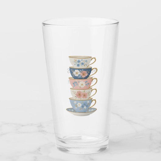 Time for Tea Bridal Shower Glass Tumbler (Voorkant)
