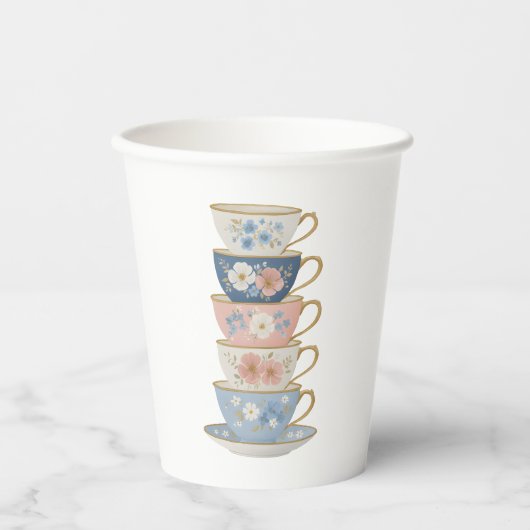 Time for Tea Bridal Shower Paper cup Papieren Bekers (Voorkant)