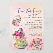 Time For Tea Bridal Shower Party Kaart (Voorkant / Achterkant)