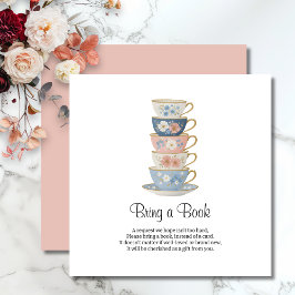 Time for Tea Floral Bridal Shower Enclosure Card Informatiekaartje