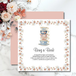 Time for Tea Floral Bridal Shower Enclosure Card Informatiekaartje