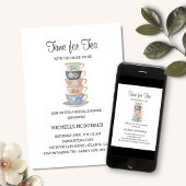 Time for Tea Floral Bridal Shower Invitation Kaart