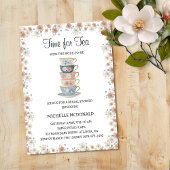 Time for Tea Floral Bridal Shower Invitation Kaart