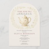 Time for Tea Floral Wildflower Bridal Shower Kaart (Voorkant)