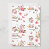 Time for Tea Pink Floral Tea Party Bridal Shower Kaart (Achterkant)