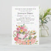 TIME FOR TEA WHIT THE Party Baby Shower Invitation Kaart (Staand voorkant)