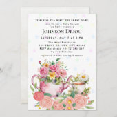 TIME FOR TEA WHIT THE Party Baby Shower Invitation Kaart (Voorkant / Achterkant)