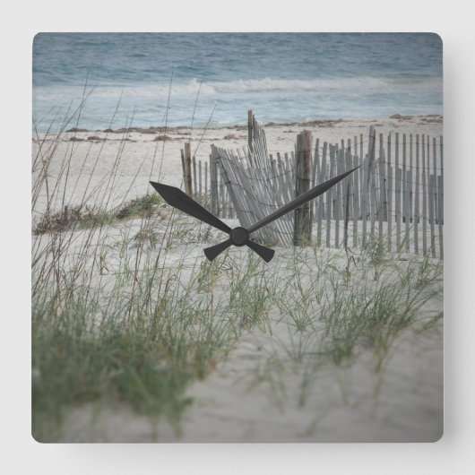 Time for the Beach Square Wall Clock Vierkante Klok (Voorkant)