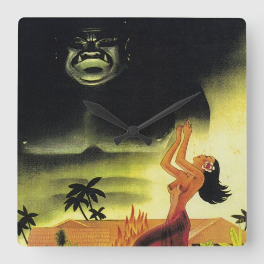 Time for Tiki Revelry! Vierkante Klok (Voorkant)