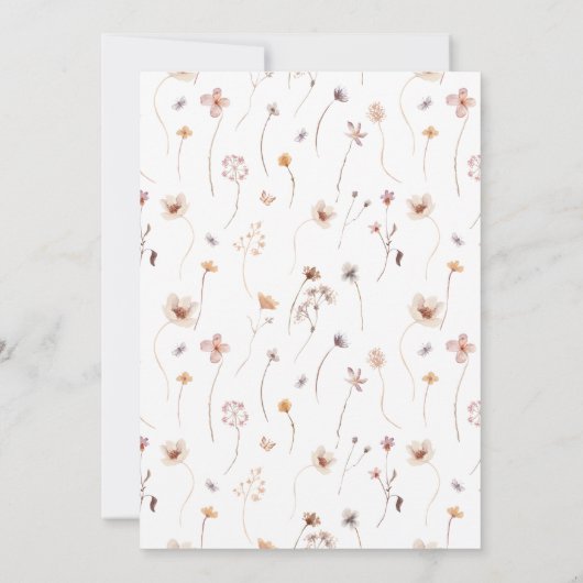 Time Four Tea Bloemen Verjaardag Uitnodiging (Achterkant)