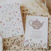 Time Four Tea Bloemen Verjaardag Uitnodiging