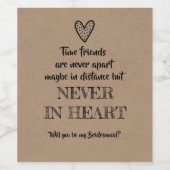 Time Friends - Grappig bruidsmeisje voorstel Wijn Etiket (Enkel label)