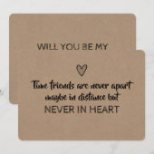 Time Friends - Wil jij mijn bruidsmeisje zijn? Kaart (Voorkant / Achterkant)