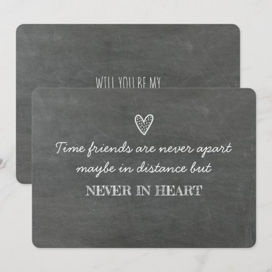 Time Friends - Wil jij mijn bruidsmeisje zijn? Kaart (Voorkant / Achterkant)