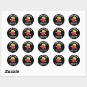 Time Fries als je plezier hebt eten Pun Dark BG Ronde Sticker (Vel)
