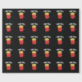 Time Fries Funny French Fries Pun Dark BG Cadeaupapier (Vlak)