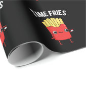 Time Fries Funny French Fries Pun Dark BG Cadeaupapier (Rol Hoek)