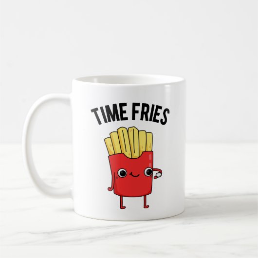 Time Fries Funny French Fries Pun Koffiemok (Links)