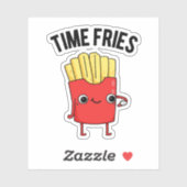 Time Fries Funny French Fries Pun Sticker (Vel)