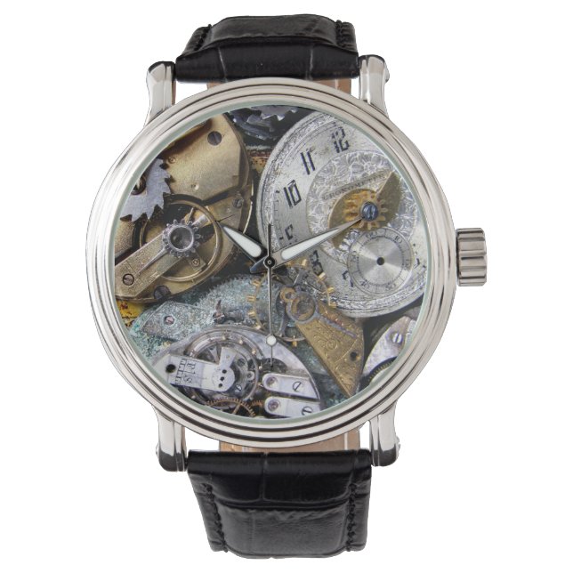 Time Gear Steampunk Victoriaans  zakhorloge Horloge (Voorkant)