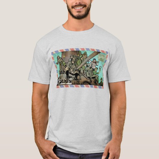 Time Grunts envelop design basis t-shirt (Voorkant)