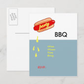 Time Hotdog-uitnodigingen voor feestdagen Uitnodiging Briefkaart (Voorkant / Achterkant)