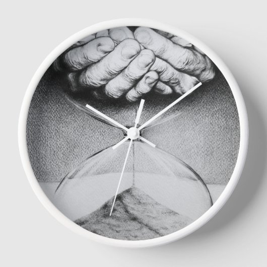 Time Hourglass handen Potlood Tekening Surreal art (Voorkant)