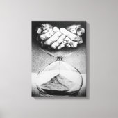 Time Hourglass handen Potlood Tekening Surreal art Canvas Afdruk (Voorkant)