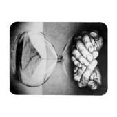 Time Hourglass handen Potlood Tekening Surreal art Magneet (Horizontaal)