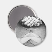 Time Hourglass handen Potlood Tekening Surreal art Magneet (Voorkant / Achterkant)