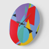 Time in Treble Blue Minimalist Round Clock Grote Klok (Hoek)