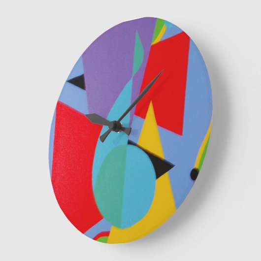 Time in Treble Blue Minimalist Round Clock Grote Klok (Hoek)