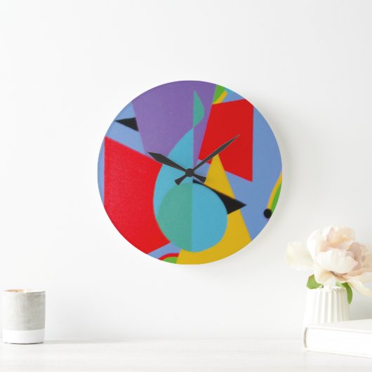 Time in Treble Blue Minimalist Round Clock Grote Klok (Huis)