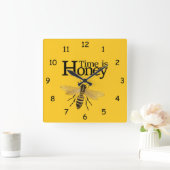 Time is Honey Vierkante Klok (Huis)