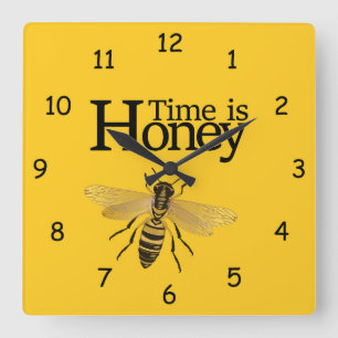 Time is Honey Vierkante Klok