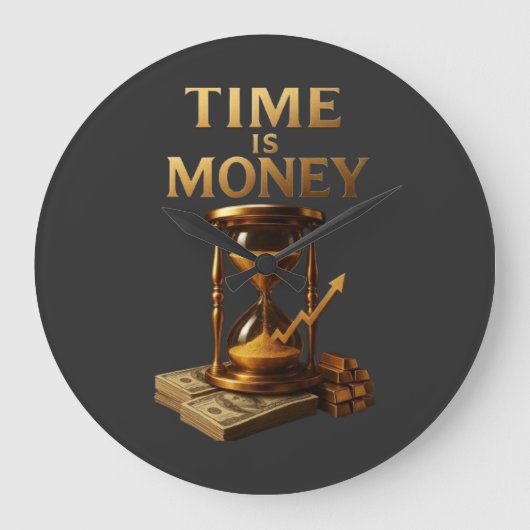 Time Is Money | Powerful Motivational Design Grote Klok (Voorkant)