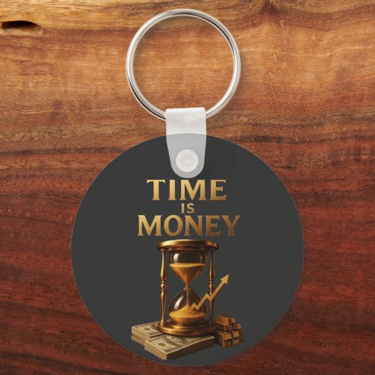 Time Is Money | Powerful Motivational Design Sleutelhanger (Voorkant)