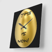 Time is Now Chic Wall Clock. Vierkante Klok (Hoek)