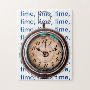 Time Jigzaag Puzzle of an Old Hand Wach Legpuzzel