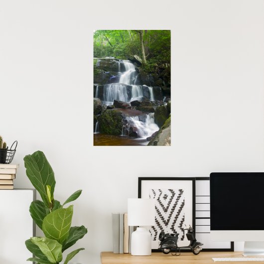 Time Lapse Waterfall Forest Poster (Thuiskantoor)