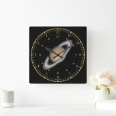 Time Machine ~ Beauful Planet Saturn ~ Vierkante Klok (Huis)