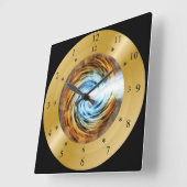 Time Machine Clock ~ Blazar Galaxy ~ Vortex ~ Vierkante Klok (Hoek)