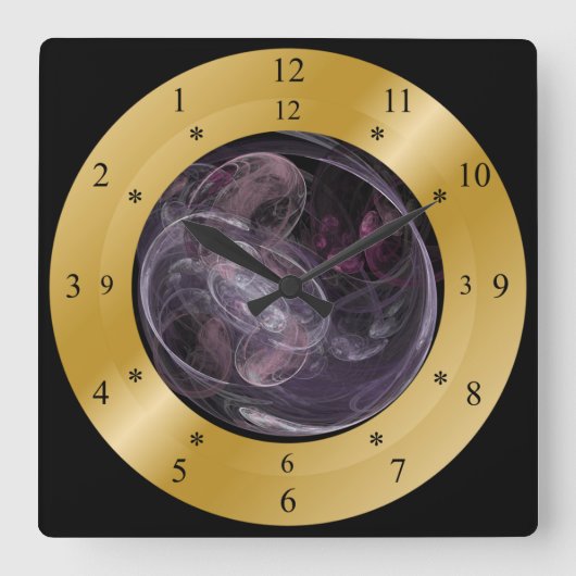 Time Machine Clock ~ Chaos Galaxy 02 ~ Time Warp ~ Vierkante Klok (Voorkant)