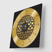 Time Machine Clock~Golden Black Hole~Time Reis Vierkante Klok (Hoek)